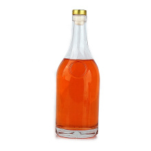 New design clear round 750ml vodka bottle wine liquor gin spirit glass bottle with cork lid